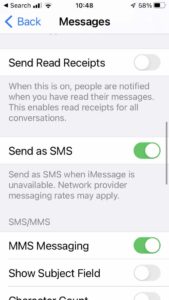 IPhone SMS Read Receipts 1