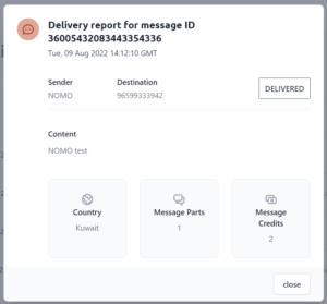 detailed delivery report
