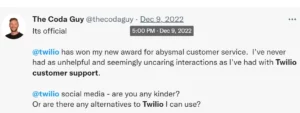 Twilio abysmal customer service