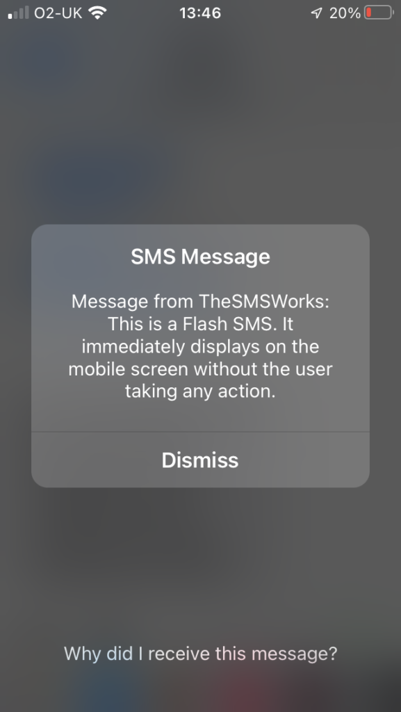 sms flash message app