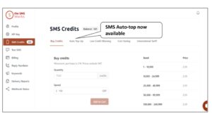 SMS auto top up