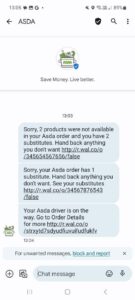 Asda RCS message