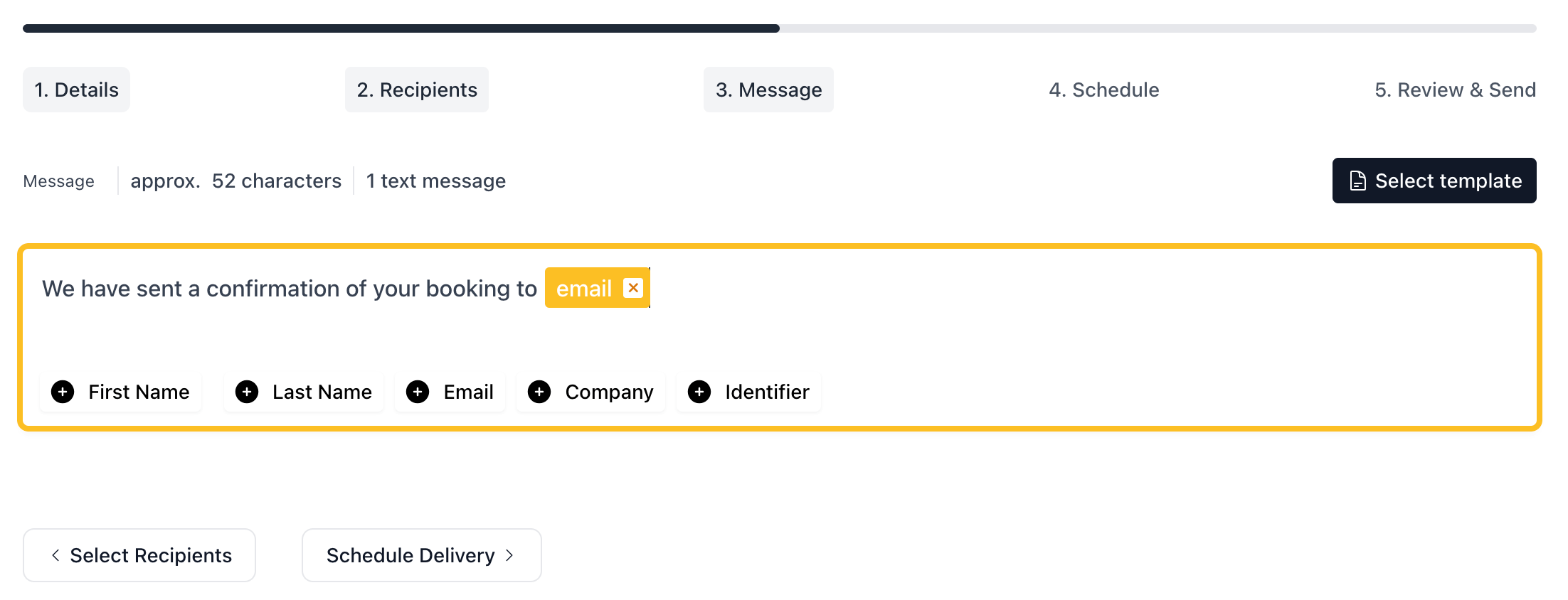 SMS templates